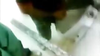 Handjob at the urinal for a straight boy