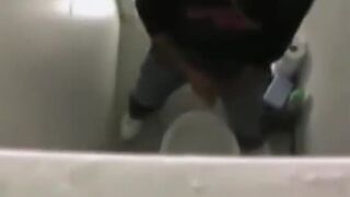 Caught long dick dude moaning in the bathroom