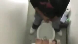Caught long dick dude moaning in the bathroom