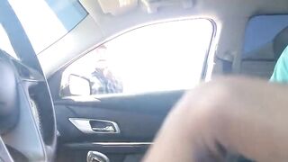 Homeless Guy Watches Stud Cum in Driver's Seat