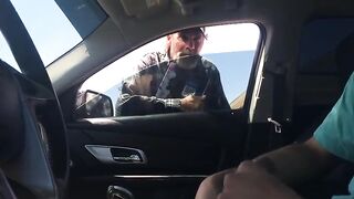 Homeless Guy Watches Stud Cum in Driver's Seat