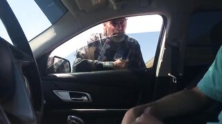Homeless Guy Watches Stud Cum in Driver's Seat