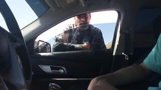 Homeless Guy Watches Stud Cum in Driver's Seat