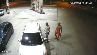 Caught Married Latin man blows homeless man for money outside