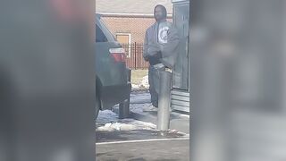 Caught homeless jerking off on the street