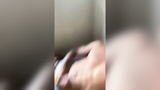 Brazilian thug rubbing his huge uncut cock