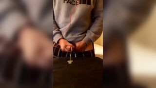 Horny young dude shooting a huge load