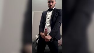 Wanking my cock before getting married