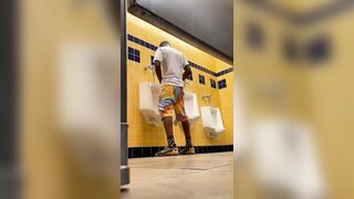 Monster cock in public restroom