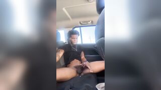 Rubbing my cock in the car while waiting for my boyfriend
