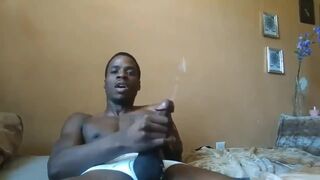 African dude firing a huge semen lava