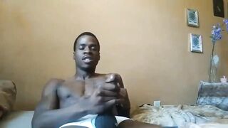 African dude firing a huge semen lava