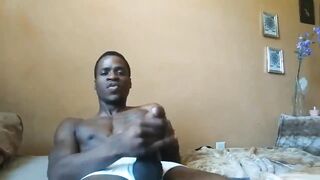 African dude firing a huge semen lava