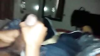 Two horny black thug stroking their long tasty cock