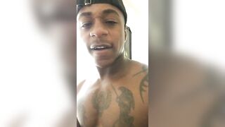 Young black thug showing his big cock