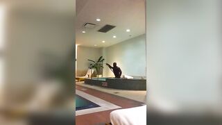 Big dick football player coming out of his jacuzzi
