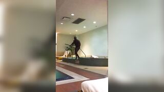 Big dick football player coming out of his jacuzzi