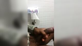 Black horny soldier wanking his delicious beefy cock