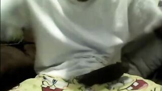 Black thug banging side to side his huge beefy cock