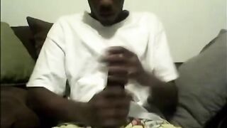 Black thug banging side to side his huge beefy cock
