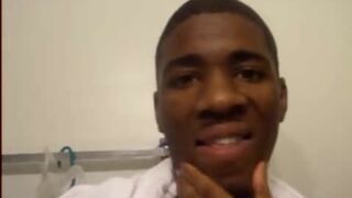 Sexy hairy african dude shows his long beefy cock