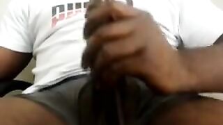 Huge long black cock spitting out a huge load