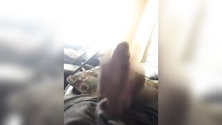 black rubbing my huge beefy cock