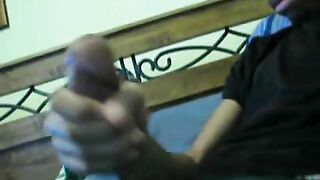Tasty young black cock spitting a huge load of cum