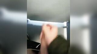 Wanking my cock in a public toilet