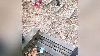 Group of friends masturbating in a park