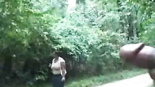 Watching a bum masturbate in the open air