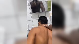Hot interracial couple fuck before bathing