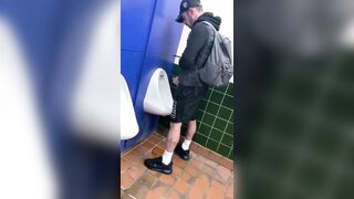 Straight stud didn't seem to mind me watching him beat his cock