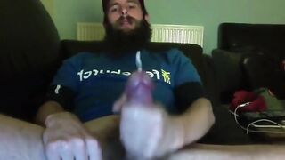 Horny lumberjack having a huge orgasm