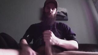 Horny lumberjack masturbates after a long day at work