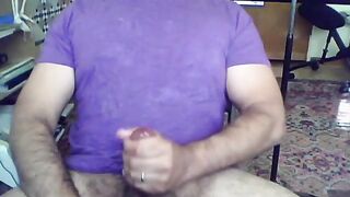 Horny latino dad rubbing his cock in front of the webcam