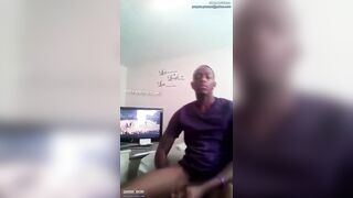 Horny dominican dude doing a solo in front of the webcam