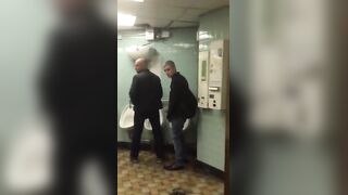 Caught a horny guy masturbating in front of me in a public toilet
