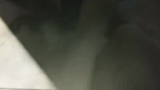 Masturbating in public bathroom under the toilet