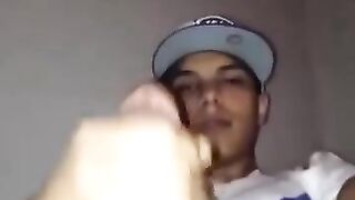 Handsome young puerto rican stroking his tasty delicious cock