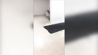 Waiting for someone to arrive while I masturbate in the public bathroom