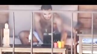 Spying on my neighbor while he masturbate
