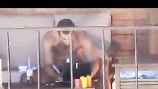 Spying on my neighbor while he masturbate