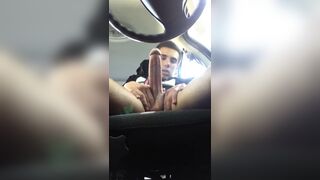 Jerking off in the car before going to work