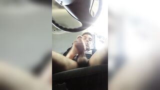 Jerking off in the car before going to work