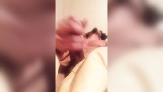 Cute young dude having a huge orgasm early in the morning