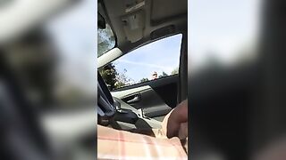 Caught stroking my cock in a parking lot