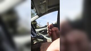 Caught stroking my cock in a parking lot