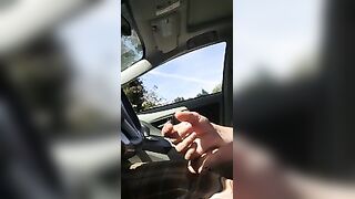 Caught stroking my cock in a parking lot