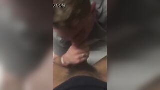 Sucking and swallowing my coworker huge cock
